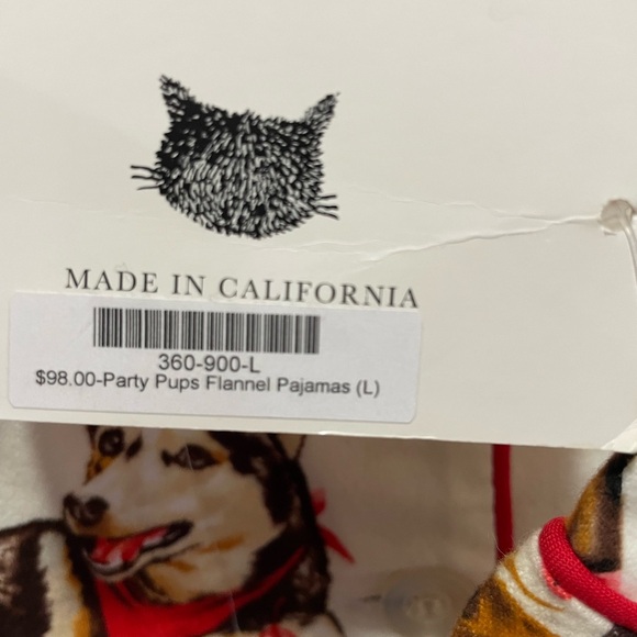 NWT The Cats Pajamas-Party Pups Flannel Two Piece Set - Picture 10 of 10